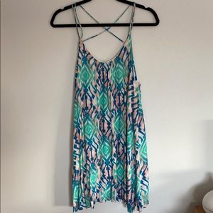 Tribal pink and blue dress